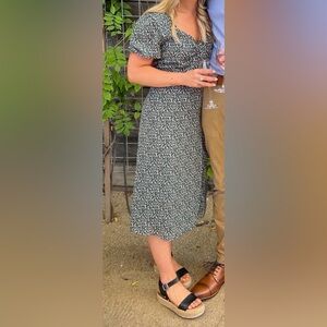 Lola Grace Emerald Green Floral Midi Dress